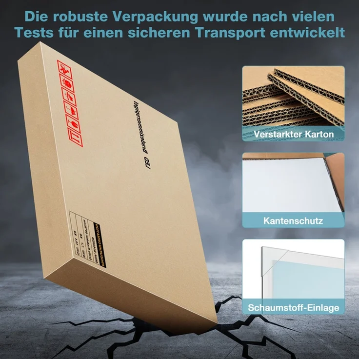 Gimbelen LED Badezimmerspiegel 80x60 cm, Bad Spiegel mit Licht & Tastenschalter, 2 Lichtfarben (3000K/6500K), Antibeschlag, Energiesparend, Silber – Bild 9