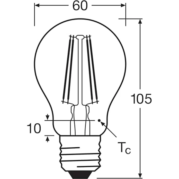 OSRAM LED-Lampe E27, klare Filamentlampe, 7W, 4.000K, 5er Pack – Bild 7