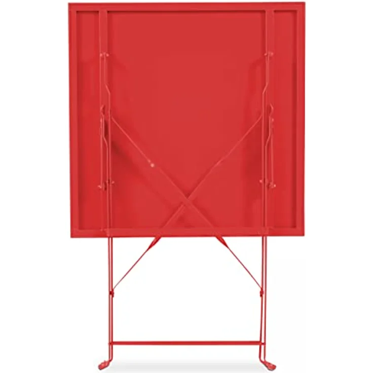 Oviala Bistrotisch Rome, quadratisch, 60x60 cm, aus Stahl, rot, klappbar, für 2-4 Personen – Bild 5