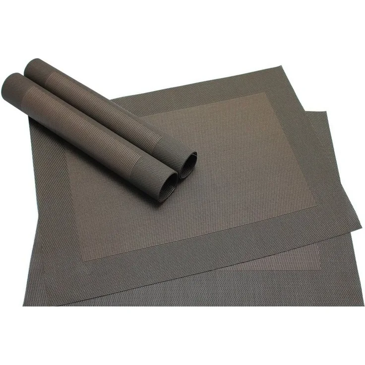 matches21 HOME & HOBBY Platzset Tischset BORDA 4er Dunkelbraun Tischunterlage als Tischdeko, (4-St), modernes Esstisch Platzdeckchen als abwaschbarer Tischuntersetzer
