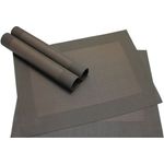 matches21 HOME & HOBBY Platzset Tischset BORDA 4er Dunkelbraun Tischunterlage als Tischdeko, (4-St), modernes Esstisch Platzdeckchen als abwaschbarer Tischuntersetzer