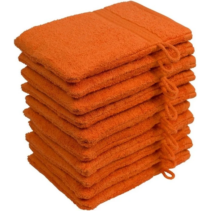 10er Set Waschhandschuhe Waschlappen Terra 16x21 cm | 100% Baumwolle Frottier | Oeko-TEX® Standard 100 | Premium Qualität 500 g/m² – Bild 1