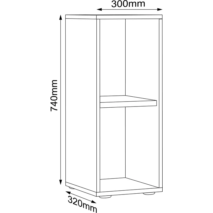 VCM Büroregal & Bücherregal Salia 920706 Weiß H. 74 x B. 30 x T. 33 cm – Bild 4