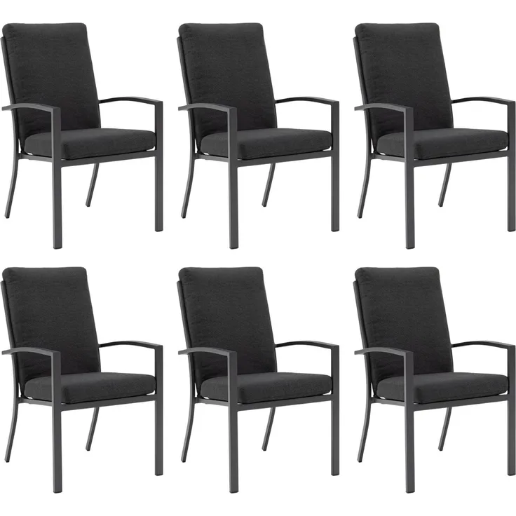 Gardissimo BOSTON 6x Alu Stapelsessel Textilenbezug Sessel stapelbar grau