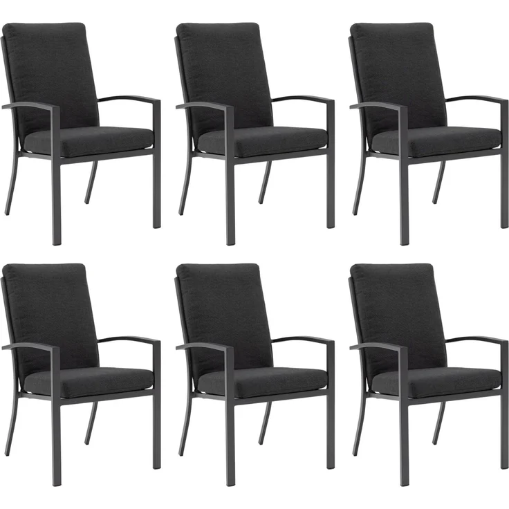 Gardissimo BOSTON 6x Alu Stapelsessel Textilenbezug Sessel stapelbar grau – Bild 1