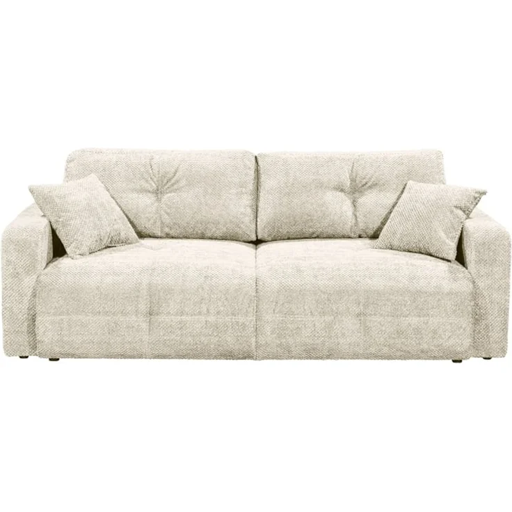Schlafsofa Bullet von ED Exciting Design – Komfortables Mikrofaser-Sofa mit Nosagfederung Farbe Ivory, Bettkasten und Liftbeschlag – Bild 4