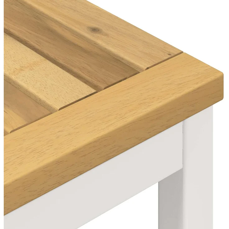 vidaXL Gartenbar-Tisch NAARDEN Weiß gewaschen 141 x 80,5 x 105 cm 901783 – Bild 6