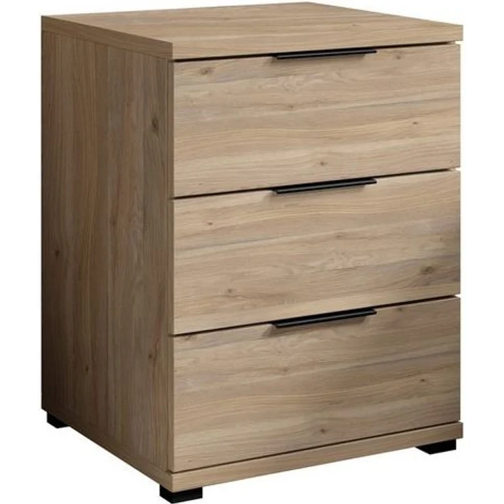 Nachtkommode >SMILLA 2< 3 Schubladen, Mauvella Oak Dekor - 46x61x42cm (BxHxT) – Bild 4