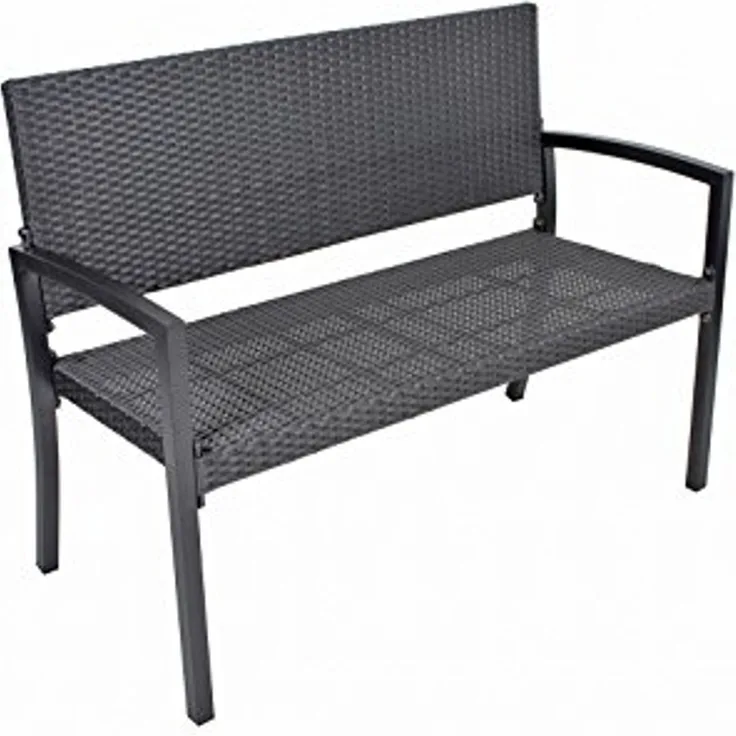 'SANREMO' Parkbank, Aluminium / Kunststoffgeflecht, Schwarz, 87 x 60 x 116 cm