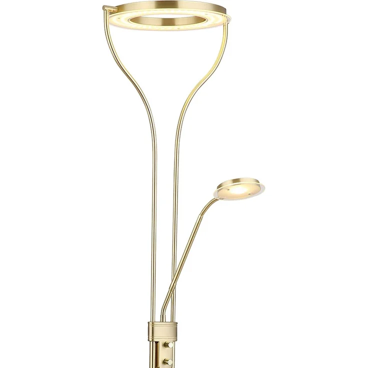 LED Deckenfluter, Messing, Dimmer, Lesespot, H 194 cm – Bild 6