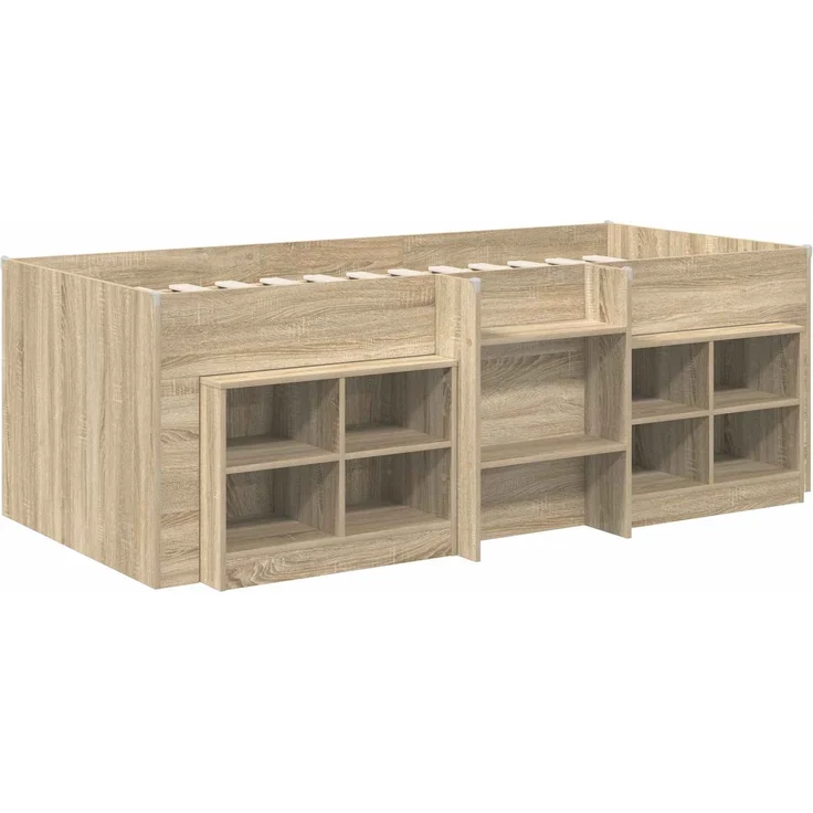 vidaXL Loft Bettgestell mit Schrank 3 Stk. Sonoma-Eiche Holzwerkstoff 3423408 – Bild 3