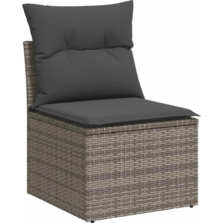 vidaXL Sofa Set 6 stk. Grau und Dunkelgrau Polyrattan und Stahl 3447570 – Bild 4