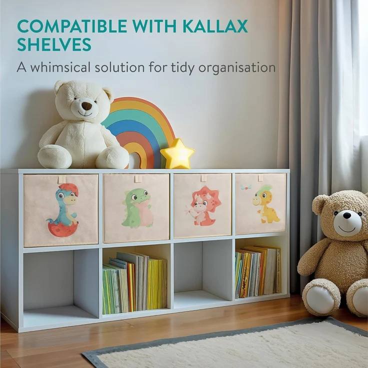 Navaris Aufbewahrungsbox Aufbewahrungsbox Kinderzimmer - 4er Set - 33 x 33cm Kinder Spielzeug (4 St) – Bild 3