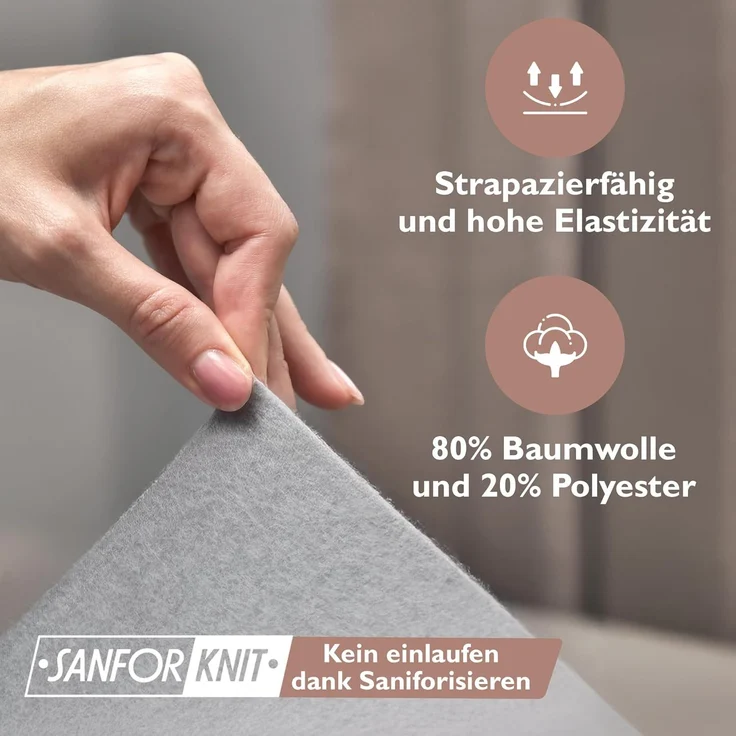 leevitex® Spannbettlaken für kalte Nächte – angenehm weich, passgenau, farbstark & pflegeleicht, Gummizug: Rundum – Bild 4