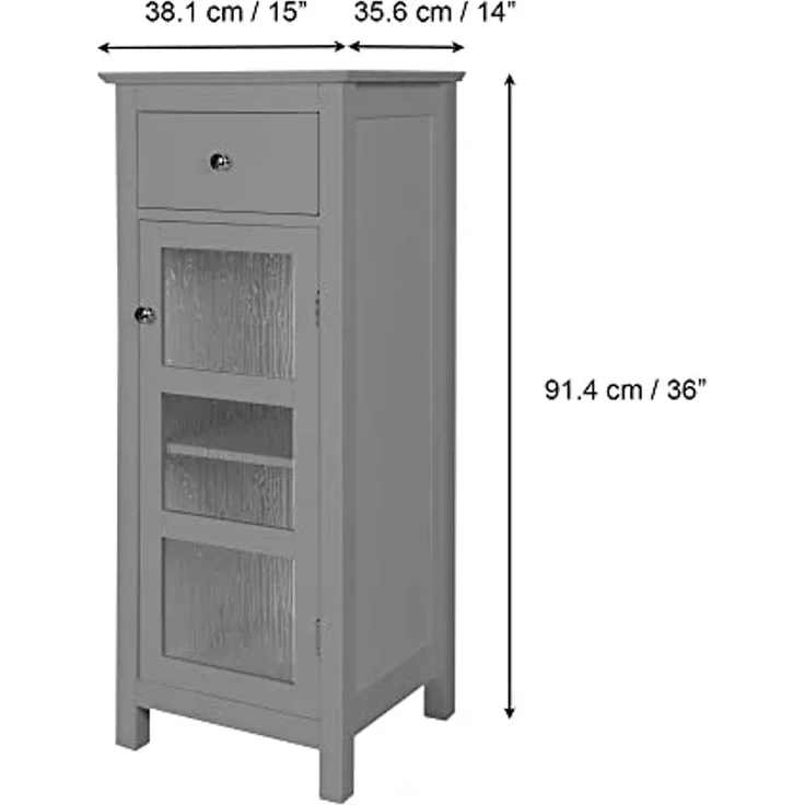 Teamson Home Badezimmer Connor Freistehender Schrank Grau EHF-579G – Bild 3