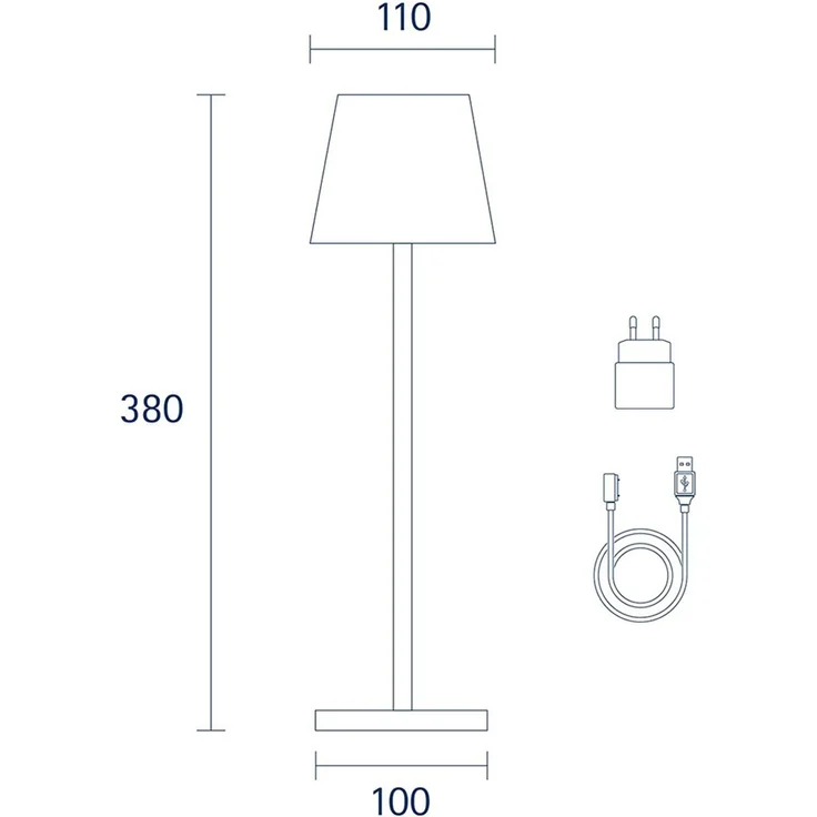 LED Tischleuchte, roségold, Touchdimmer, Akku, H 38 cm – Bild 8