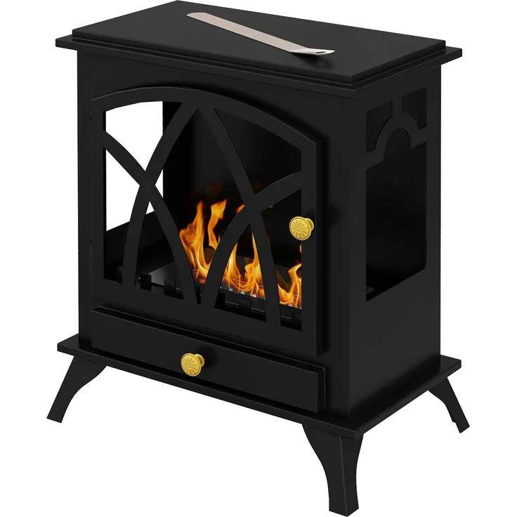 JARDJ Standkamin mit Bioethanol, 1,2-Liter-Brenner und 25 m² großer Abdeckung, 45 x 28 x 54 cm, Schwarz – Bild 2