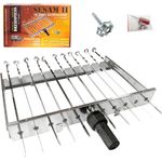 Olymp Handels GmbH Grillspieß Mangal Schaschlik Drehspieß Aufsatz Edelstahl Sesam II Batteriemotor