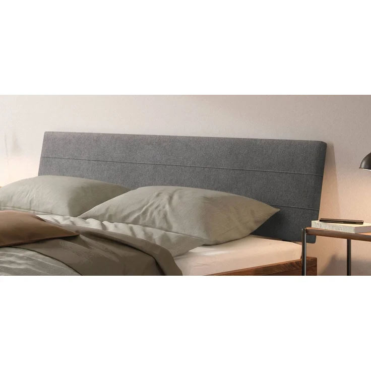 Hasena Massivholzbett Vasto Nussbaum mit Polsterkopfteil, Bezug Pace Grey 140x210 cm, Komforthöhe 25 cm – Bild 3