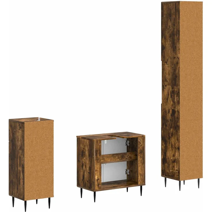 vidaXL 3-teiliges Badezimmer-Schranksystem HAARLEM Räuchereiche 3417860 – Bild 6