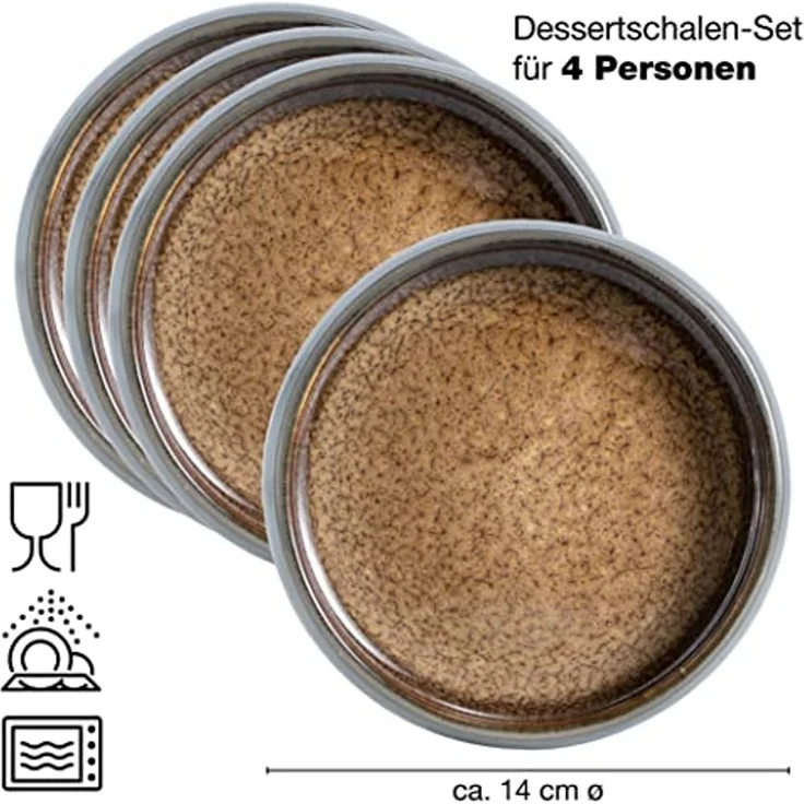 Moritz & Moritz Dessertschale Moritz & Moritz SOLID 4x Dessertschale Beige, Steinzeug, (4er Set, 4-tlg), Dip Schälchen aus Steinzeug für Dessert – Bild 6