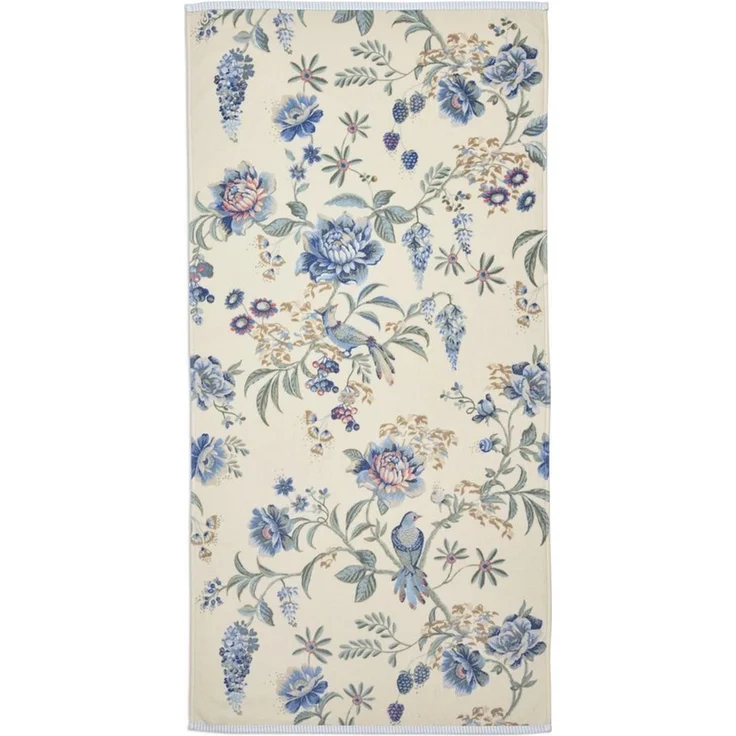 PIP Studio Duschtuch Badetuch Secret Garden White Blue 70x140 cm Blumenranke Blüten – Bild 3