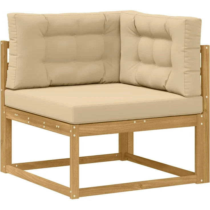vidaXL Outdoor-Sofagarnitur mit Kissen 10 pcs Weiß und Beige 3387117 – Bild 4