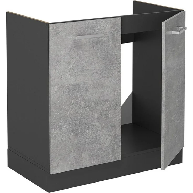 Spülenunterschrank R-Line Beton 80 cm ohne Arbeitsplatte Vicco – Bild 3