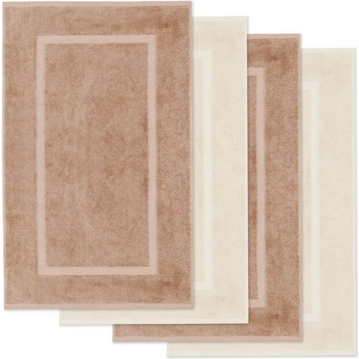 Lavea Badematte 4er Set Badeteppiche Elena Frottee 50x80 cm Badvorleger, 100% Baumwolle, 500 g/m² Frottier, weich & saugstark, pflegeleicht – Bild 4