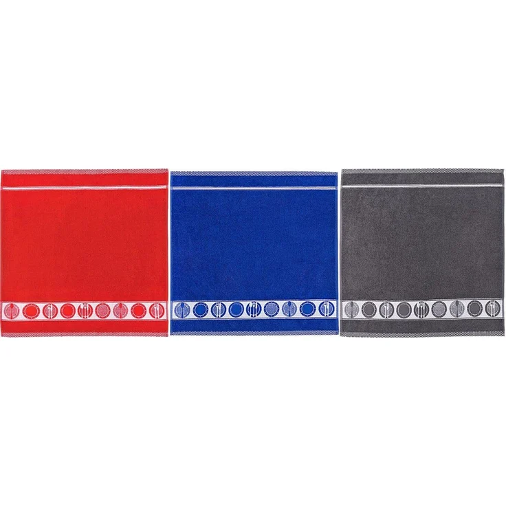 Kracht Geschirrtuch Teller, (3-tlg, 3-teilig), 3er Pack Frottee Küchenhandtücher (3 Stück) ca. 50x50 cm Baumwolle – Bild 2