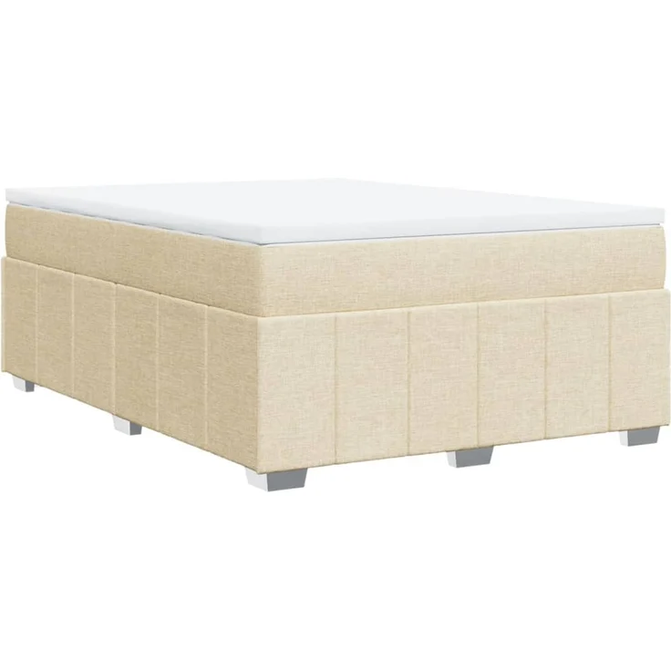 vidaXL Boxspringbett mit Matratze Creme 140x190 cm Stoff 3285475 – Bild 9