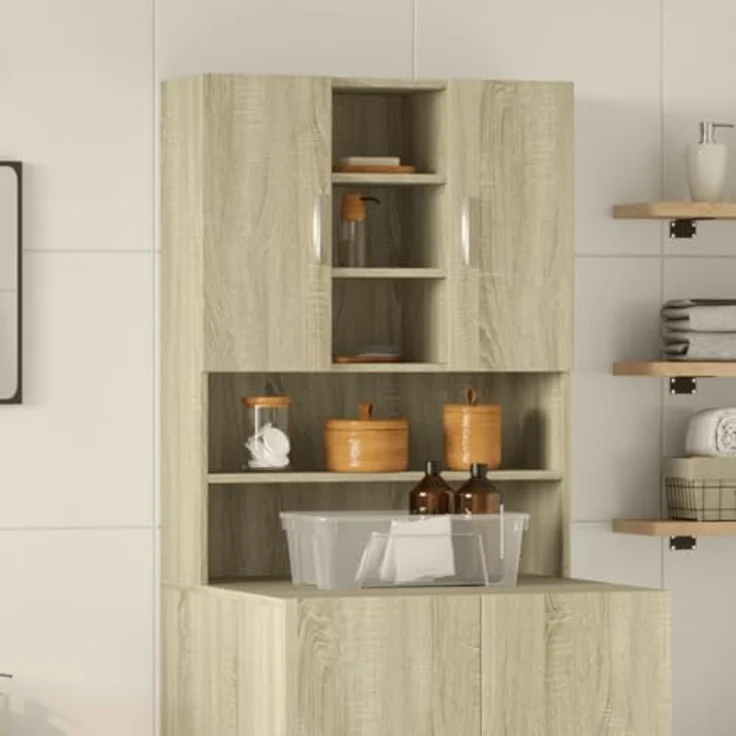vidaXL Waschmaschinenschrank Sonoma-Eiche 70,5x24x90 cm 849648 – Bild 3
