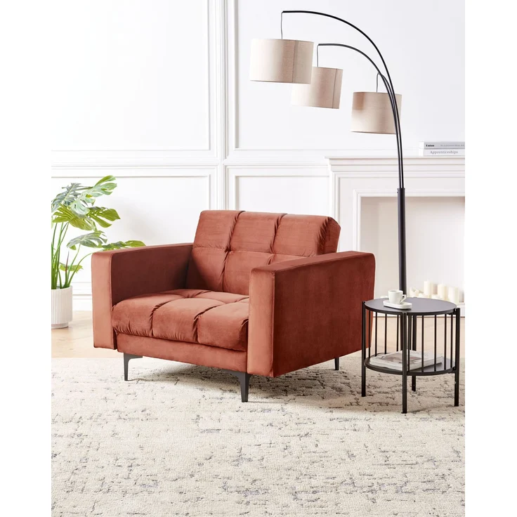 Sessel ALNES Samtstoff Hellrot – Bild 3