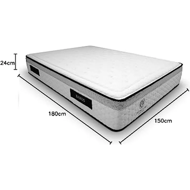 Duérmete Online Premium Viskoelastische Matratze Baros | Höhe 24 cm | Tencel Gewebe | Sanitized Behandlung, Schaumstoff, Weiß, 150x180 – Bild 2