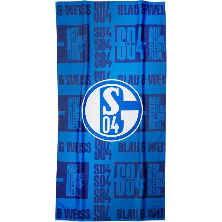 FC Schalke 04 Strandtuch 80×160 cm 50% Baumwolle 50% Polyester Handtuch Strand, Reise & Sport, leicht und kompakt, ideal für unterwegs – Bild 1