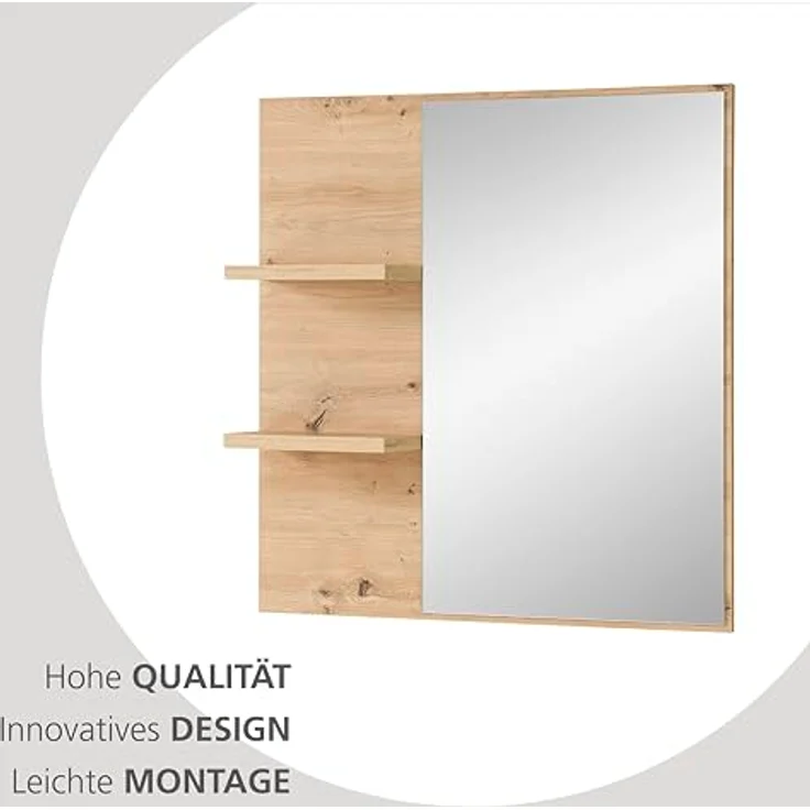 Innostyle Garderobenspiegel in Artisan Eiche Dekor- 78x80x17cm (BxHxT) – Bild 5