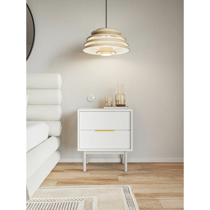 Selsey 'Viviaro' Nachttisch mit 2 Schubladen, weiß, ca. 61 x 54 x 39 cm – Bild 2