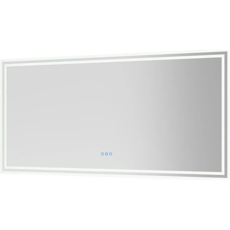 AQUABATOS LED Badspiegel 140x70cm, dimmbar, beschlagfrei, Kaltweiß/Warmweiß, mit Touch-Schalter und Memory-Funktion, IP44
