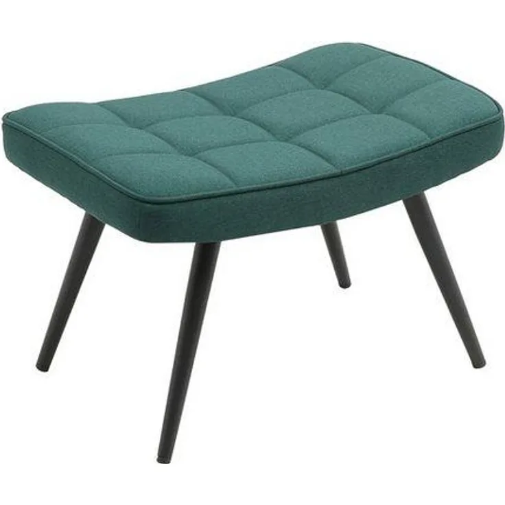 byLIVING Hocker Uta / Samtstoff dunkelgrün / Gestell schwarz pulverbeschichtet / Fuß-Ablage / Sitzhocker / B 60, H 39, T 41 cm