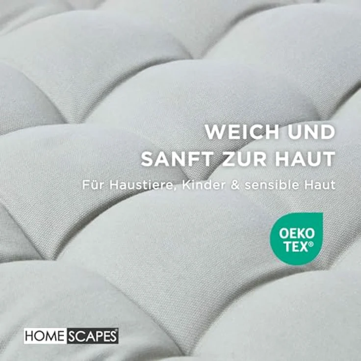 Homescapes Stuhlkissen 2er Bankauflage grau 100% Baumwolle – Bild 5