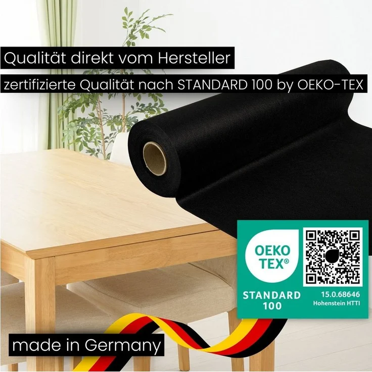 Sensalux Tischdecke Tischdeckenrolle 80g/m², bis zu 45% Recyclat, 1,19m x 10m, Schwarz – Bild 1