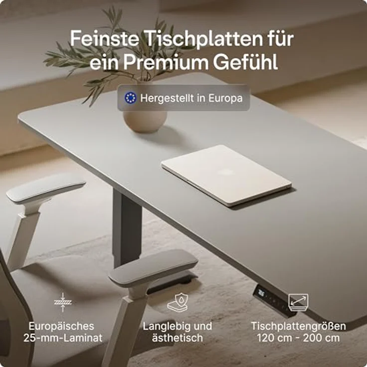 Höhenverstellbarer Schreibtisch - Höhenverstellbar Elektrisch mit Flüsterleisem Dual-Motor & Touchscreen - Hohe Tragfähigkeit - Stehtisch von Desktronic, Schwarz + Grau, 160x80 cm – Bild 9