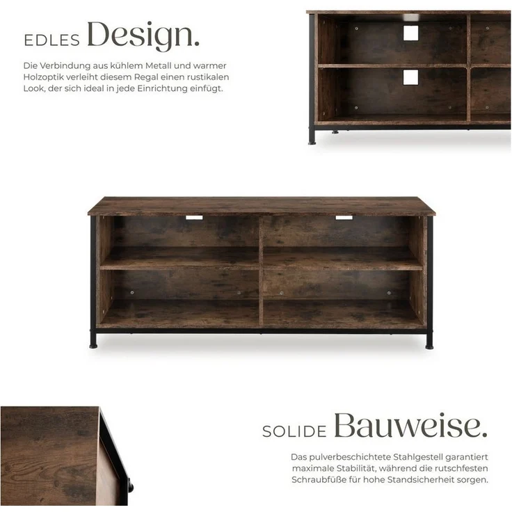 tectake Lowboard Sideboard (TV-Regal, Montagematerial, Montageanleitung), Industrial Style – Bild 2