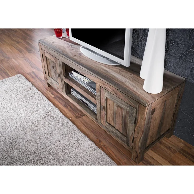Massivmoebel24 TV-Board (TV-Board Sheesham 145x45x60 grau geölt NATURE GREY #41) – Bild 4