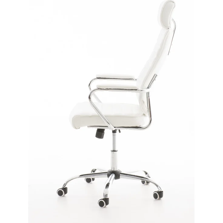 DELUKE® Bürostuhl Ergonomisch FUGOR Schreibtischstuhl mit Rollen Höhenverstellbarer Drehstuhl, Arbeitsstuhl mit Kopfstütze Chefsessel, Computerstuhl 125 kg Weiß – Bild 3