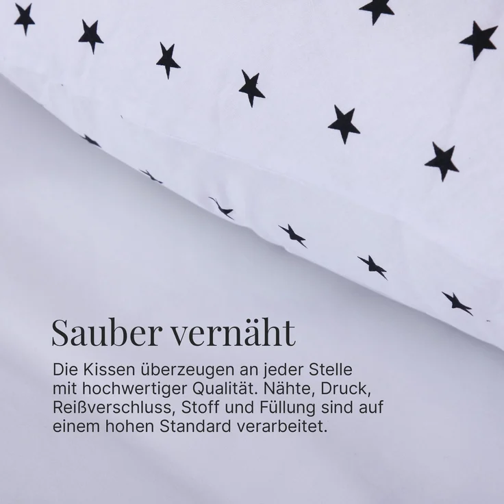 Schwangerschaftskissen - Seitenschläferkissen Weiß ( Sterne Schwarz ) – Bild 8