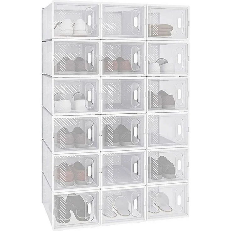 Woltu Schuhbox (18 St), mit Magnetverschluss DIY Steckregal aus Kunststoff – Bild 4