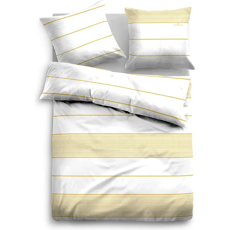 Tom Tailor Satin-Wendebettwäsche, Größe 155x220/80x80 cm, gelb