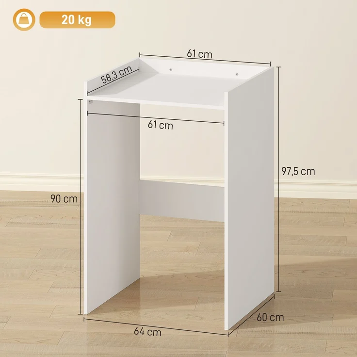 MELAYR, Badezimmerschrank Nischenschrank mit offen Regal, Badschrank für Badezimmer, 64 x 60 x 97.5 cm, Weiß – Bild 5