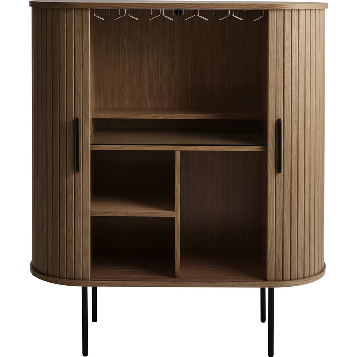 Barschrank >NOLA< in Eiche smoked, MDF furniert - 130x75x40cm (BxHxT) – Bild 2